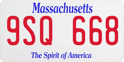 MA license plate 9SQ668