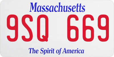 MA license plate 9SQ669