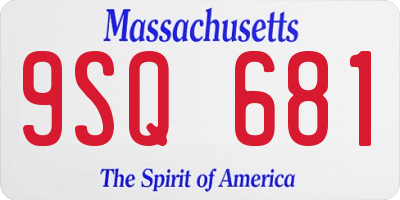 MA license plate 9SQ681