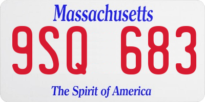MA license plate 9SQ683