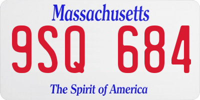 MA license plate 9SQ684