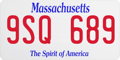 MA license plate 9SQ689