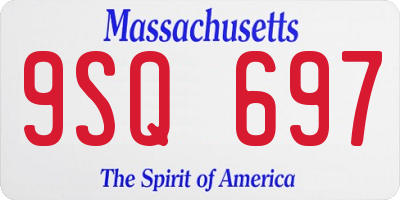 MA license plate 9SQ697