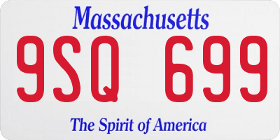 MA license plate 9SQ699