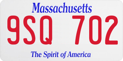 MA license plate 9SQ702