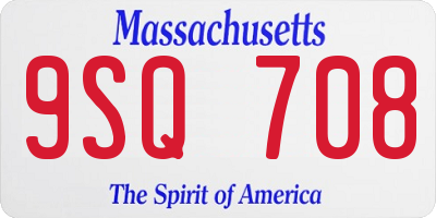 MA license plate 9SQ708