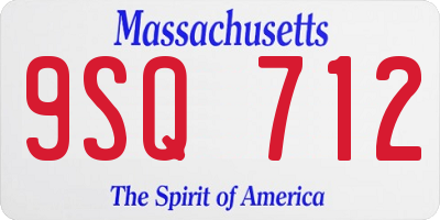MA license plate 9SQ712
