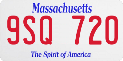 MA license plate 9SQ720