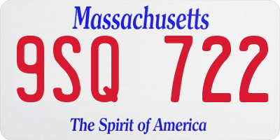MA license plate 9SQ722