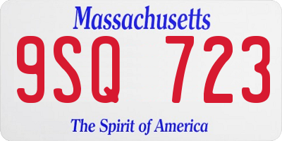 MA license plate 9SQ723