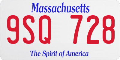 MA license plate 9SQ728