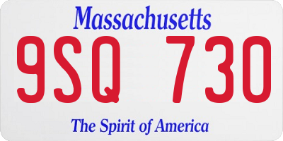 MA license plate 9SQ730