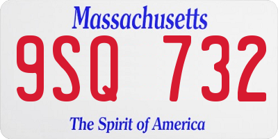 MA license plate 9SQ732
