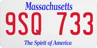 MA license plate 9SQ733