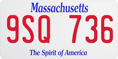 MA license plate 9SQ736