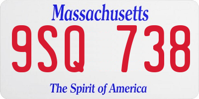 MA license plate 9SQ738