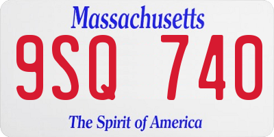MA license plate 9SQ740