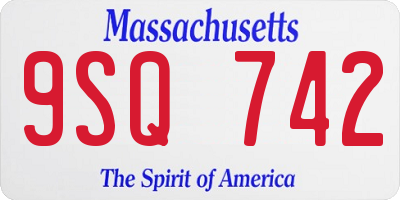 MA license plate 9SQ742