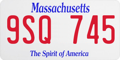 MA license plate 9SQ745