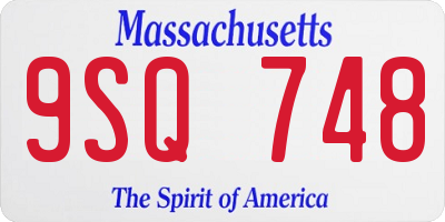 MA license plate 9SQ748