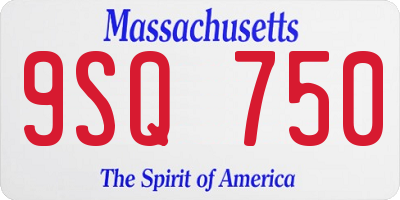 MA license plate 9SQ750