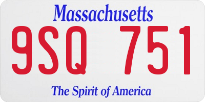 MA license plate 9SQ751