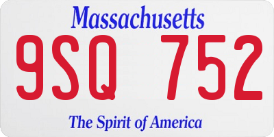 MA license plate 9SQ752