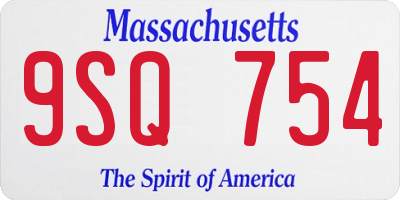 MA license plate 9SQ754
