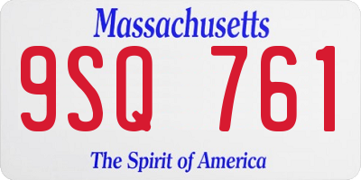 MA license plate 9SQ761