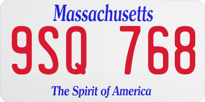 MA license plate 9SQ768