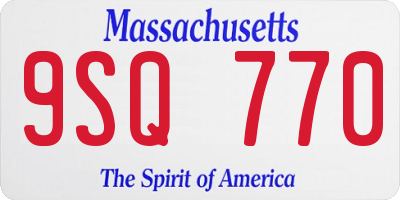 MA license plate 9SQ770