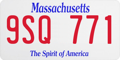 MA license plate 9SQ771