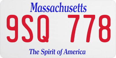 MA license plate 9SQ778