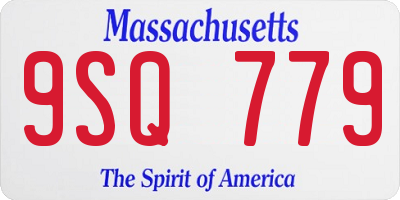 MA license plate 9SQ779
