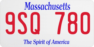 MA license plate 9SQ780