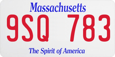MA license plate 9SQ783