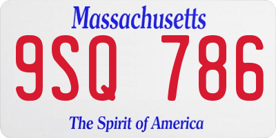 MA license plate 9SQ786