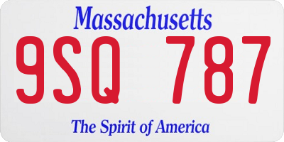 MA license plate 9SQ787