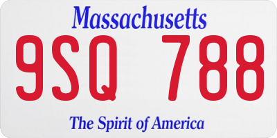MA license plate 9SQ788