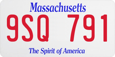 MA license plate 9SQ791