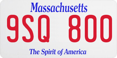 MA license plate 9SQ800