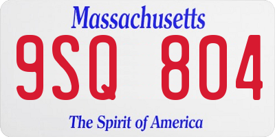 MA license plate 9SQ804