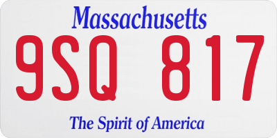 MA license plate 9SQ817