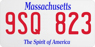 MA license plate 9SQ823