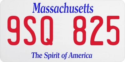 MA license plate 9SQ825