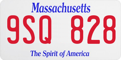 MA license plate 9SQ828