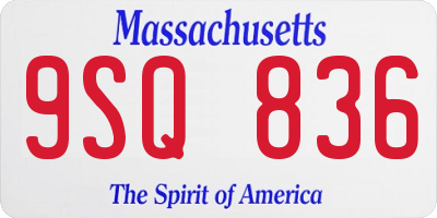 MA license plate 9SQ836