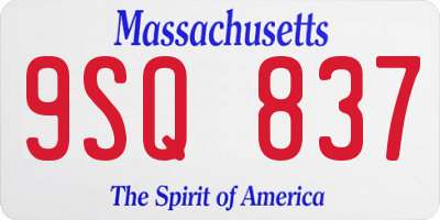 MA license plate 9SQ837