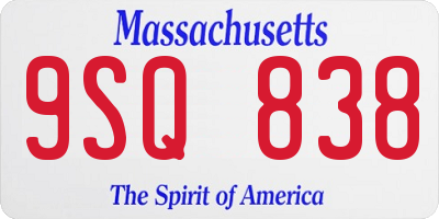 MA license plate 9SQ838