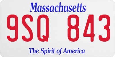 MA license plate 9SQ843